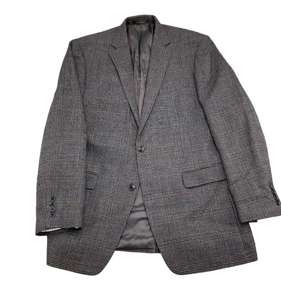 Lauren Ralph Lauren Blazer Men 42L Blue Brown‎ Glen Plaid Classic Career Wool - Picture 2 of 14